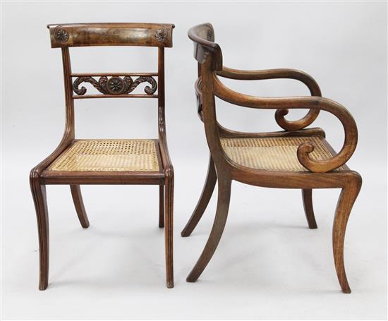 A set of eight Regency mahogany dining chairs, H.2ft 9in.